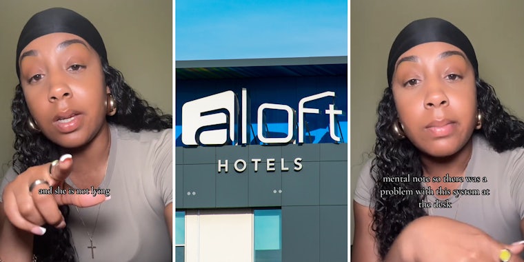 Aloft hotel guest issues warning to never do this at check-in after fellow guest follows her up