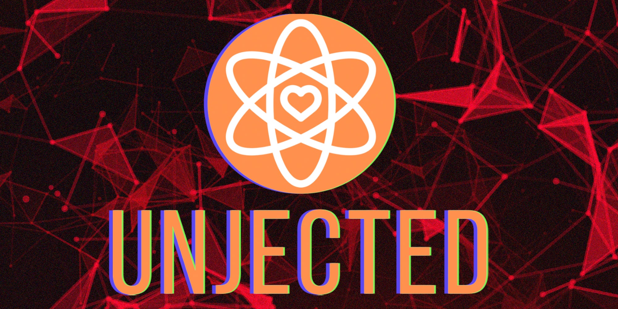 Unjected logo over graphic background