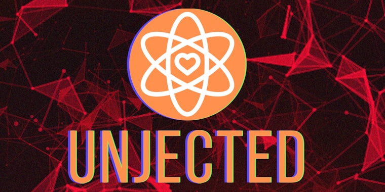 Unjected logo over graphic background