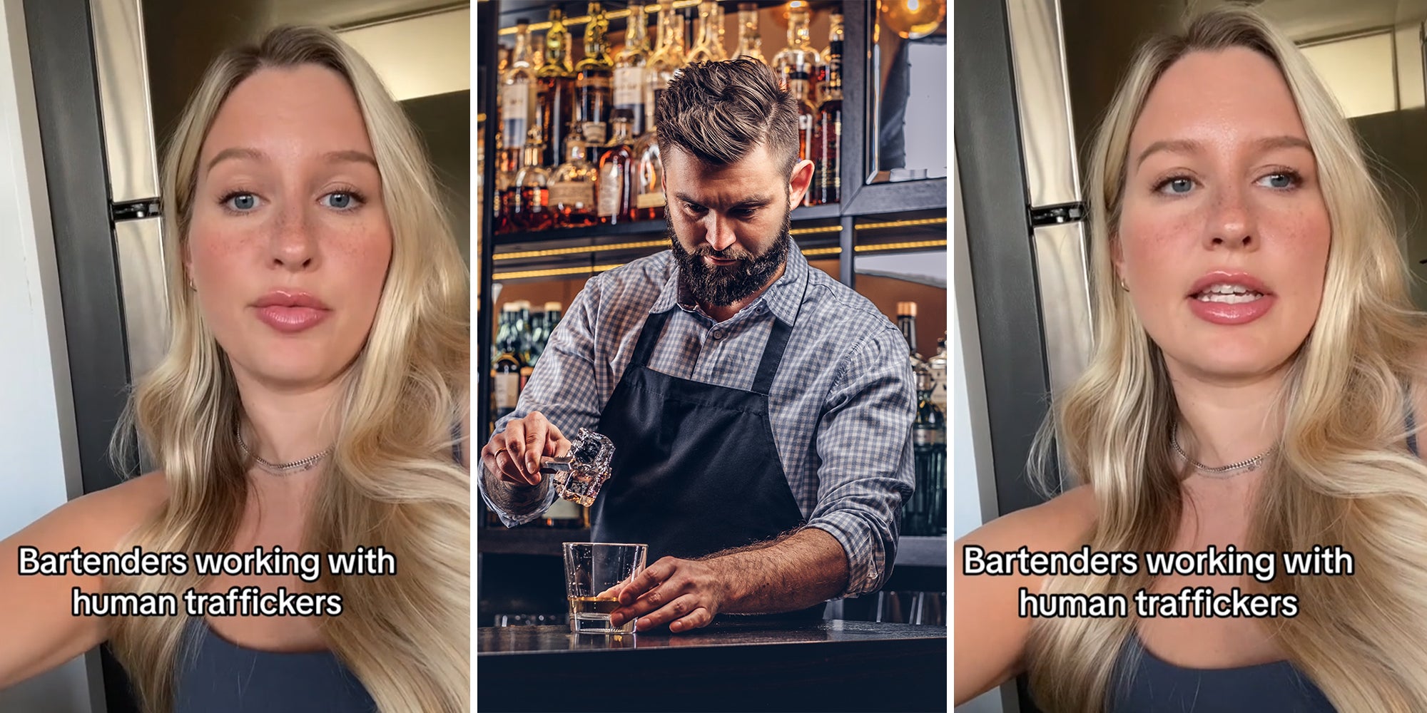 Woman says bartenders are working with human traffickers