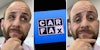 Man talking(l+r), Carfax app(c)