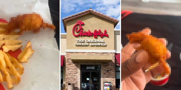 Woman questions strangely-shaped piece of nugget in Chick-fil-A meal