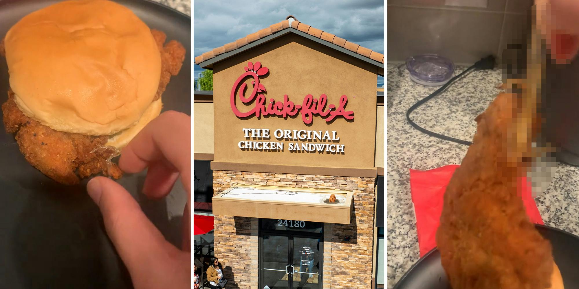 ‘That’s a whole choking hazard’: Chick-fil-A customer finds something unusual in chicken sandwich