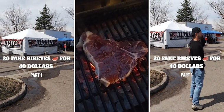 Man issues warning after seeing 20 ribeyes on sale for $40 at pop-up stand