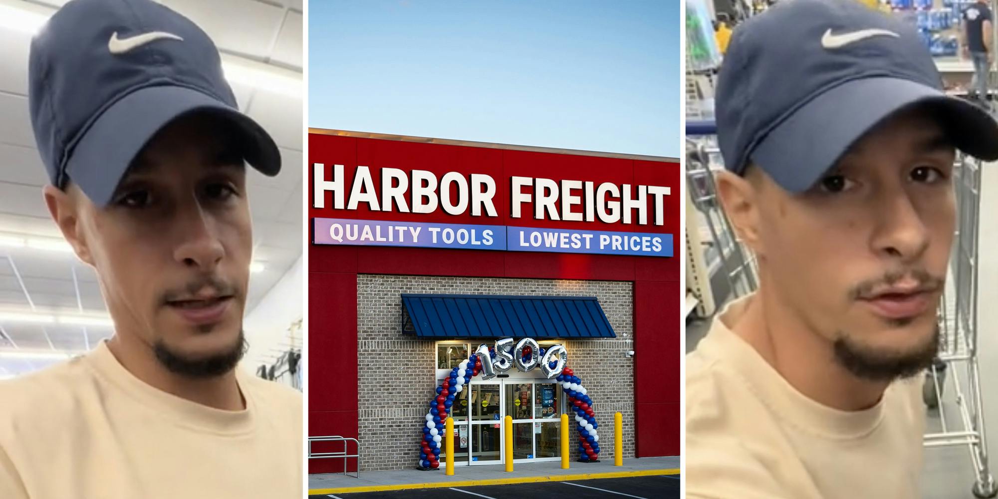 Man talking(l+r), Harbor Freight(c)