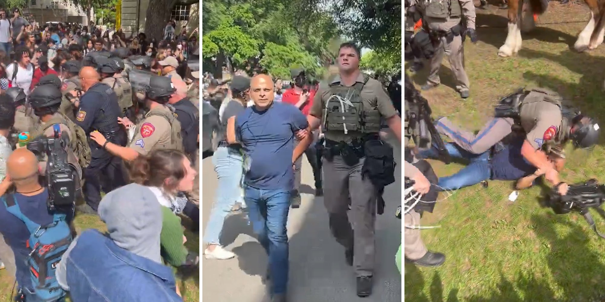 A photographer for FOX 7 in Austin was arrested during the protests at University of Texas Austin: