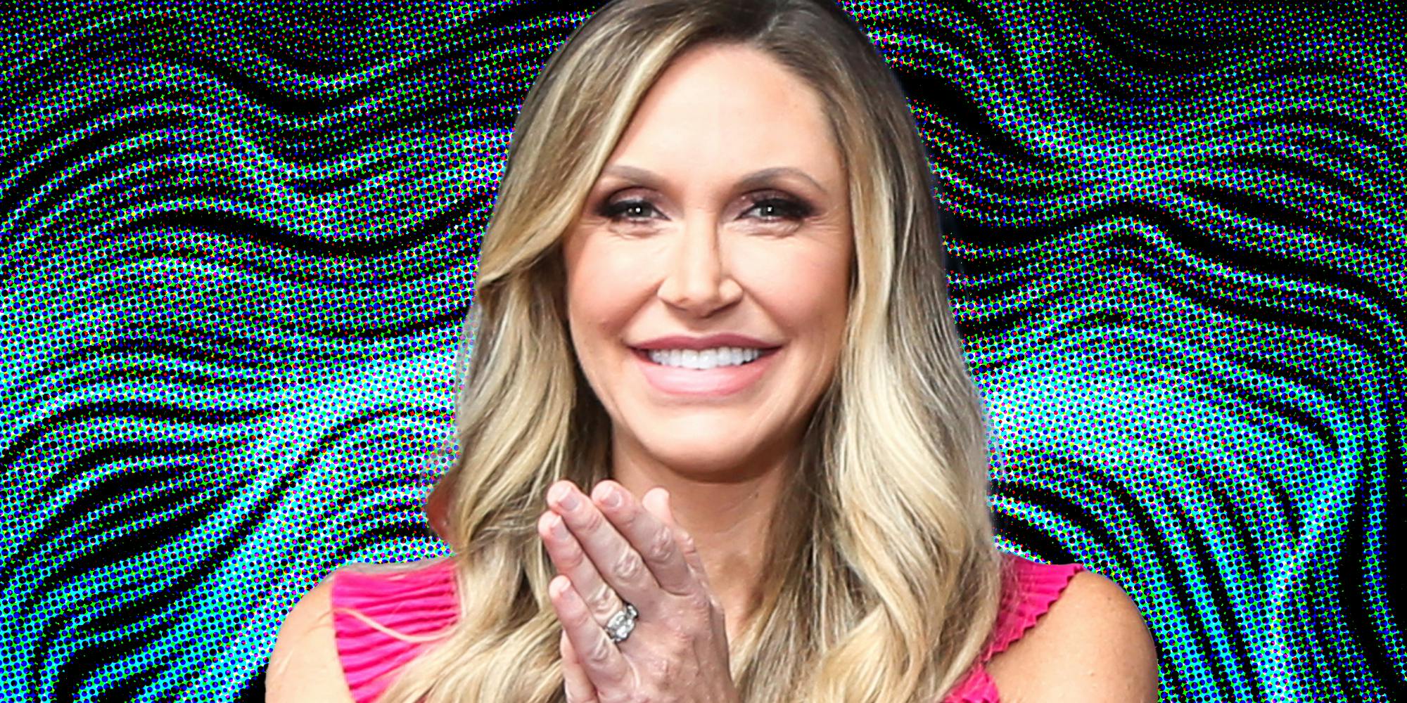 Lara Trump in front of graphic background