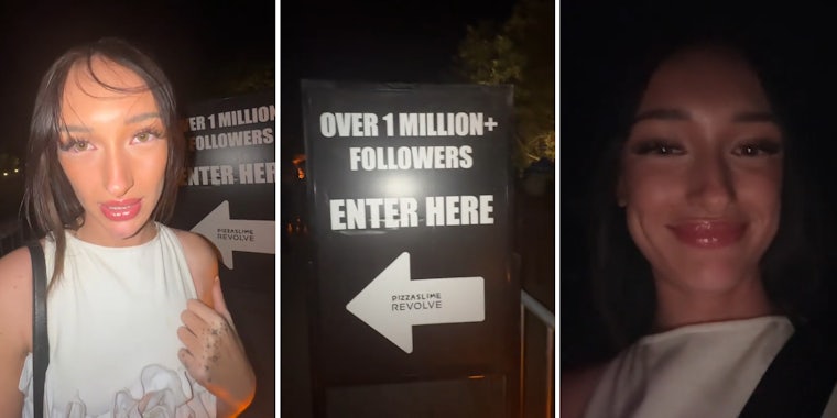 Influencer ditches Revolve after party event after they split up those with 1 million+ followers and those below 1 million