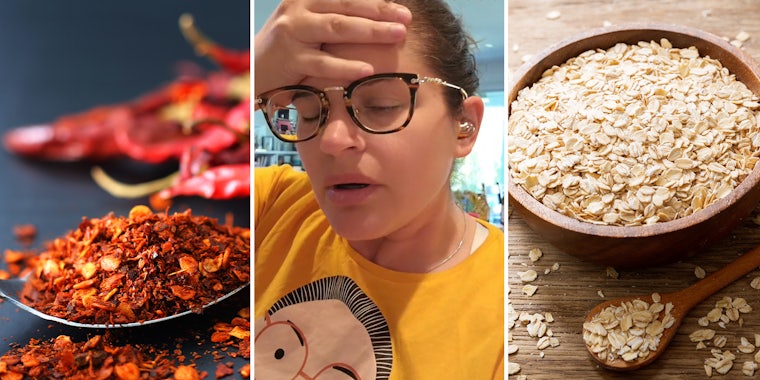 Woman finds something unusual in her red pepper flakes, oatmeal
