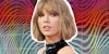 Taylor Swift with graphic background
