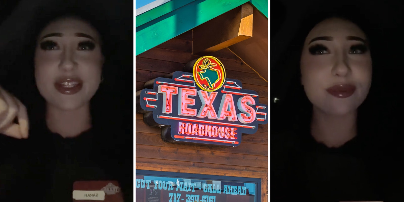 Waitress talking(l+r), Texas Roadhouse(c)