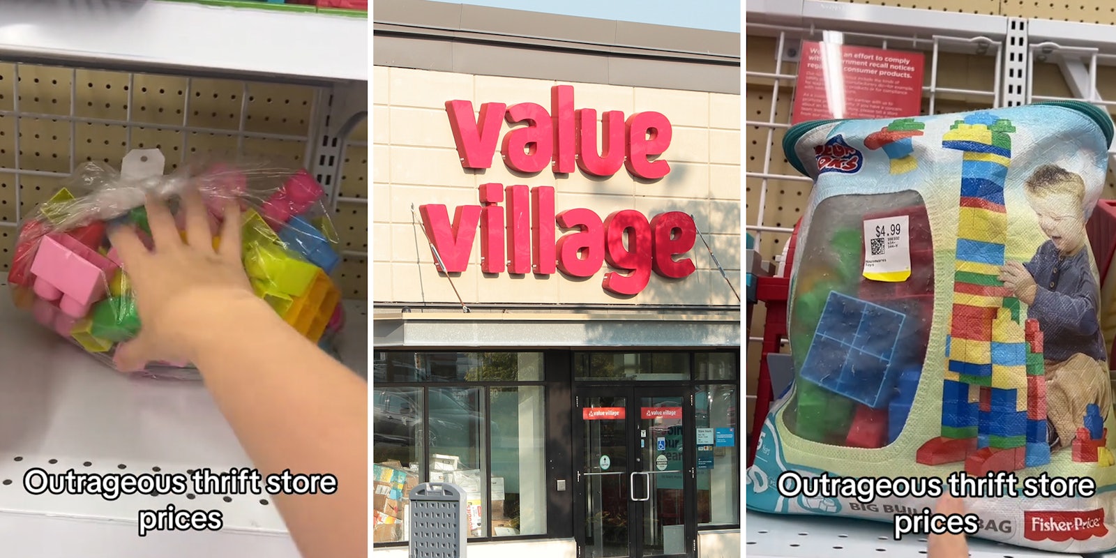 Customer finds Fisher Price building blocks at insane markup at Value Village