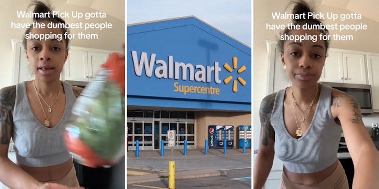 Walmart shopper questions online order pickers after seeing how her groceries arrived
