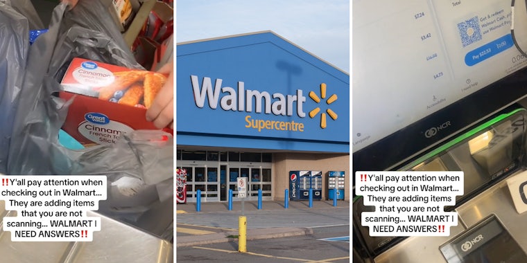 Walmart worker notice's unusual activity on the self-checkout machine when scanning goods
