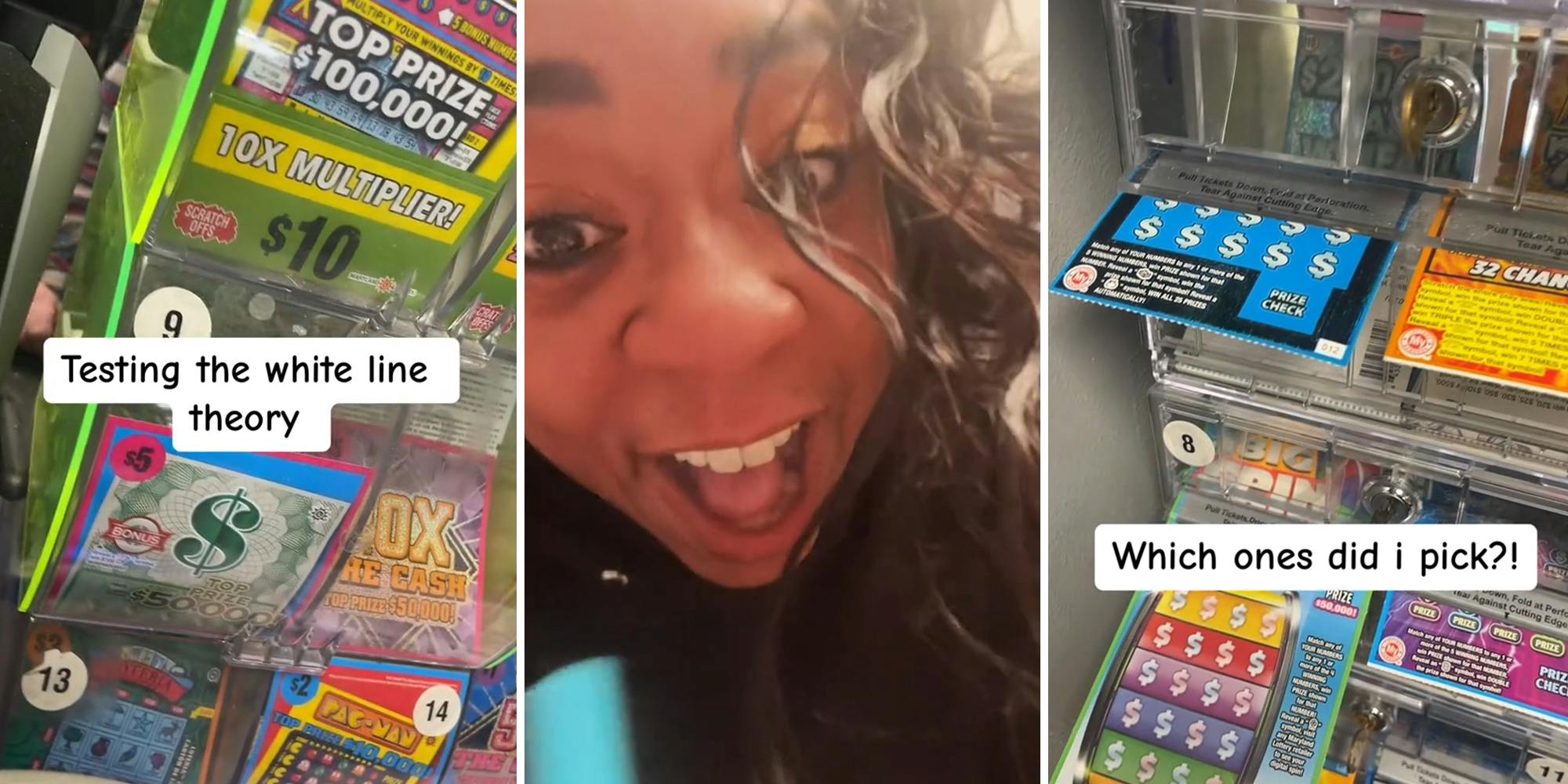 Woman says you should try 'white line theory' when buying lottery scratch-offs