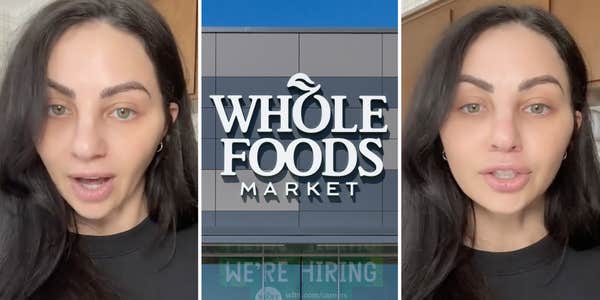 Woman talking(l+r), Whole Foods Market(c)