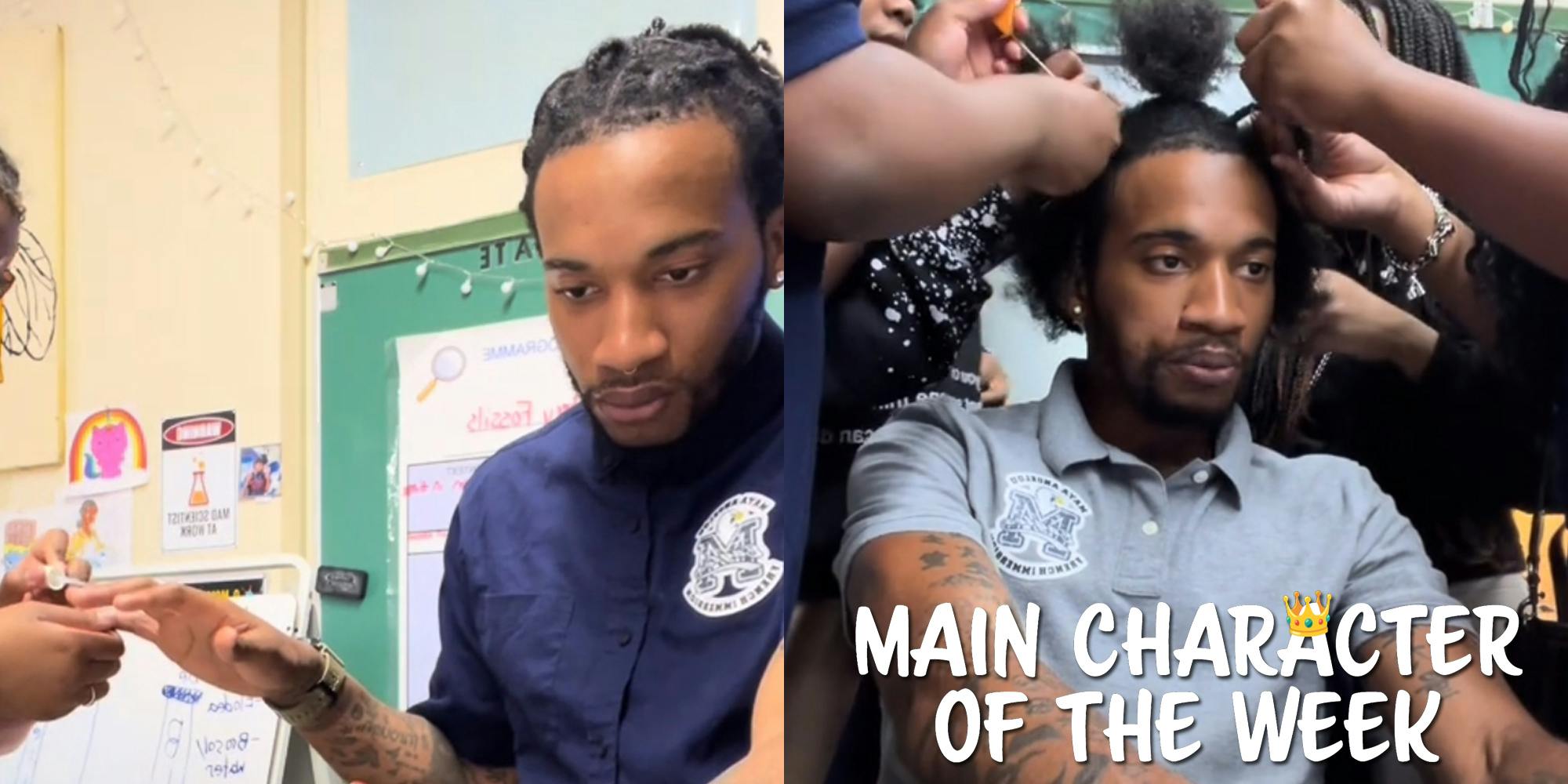 Main Character of the Week: Teacher who let students braid his hair and paint his nails