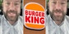 Man talking(l+r), Burger King sign(c)