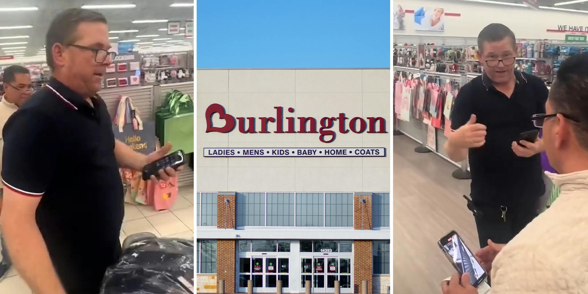Burlington manager tries to force customer to leave without the items they paid for. It backfires