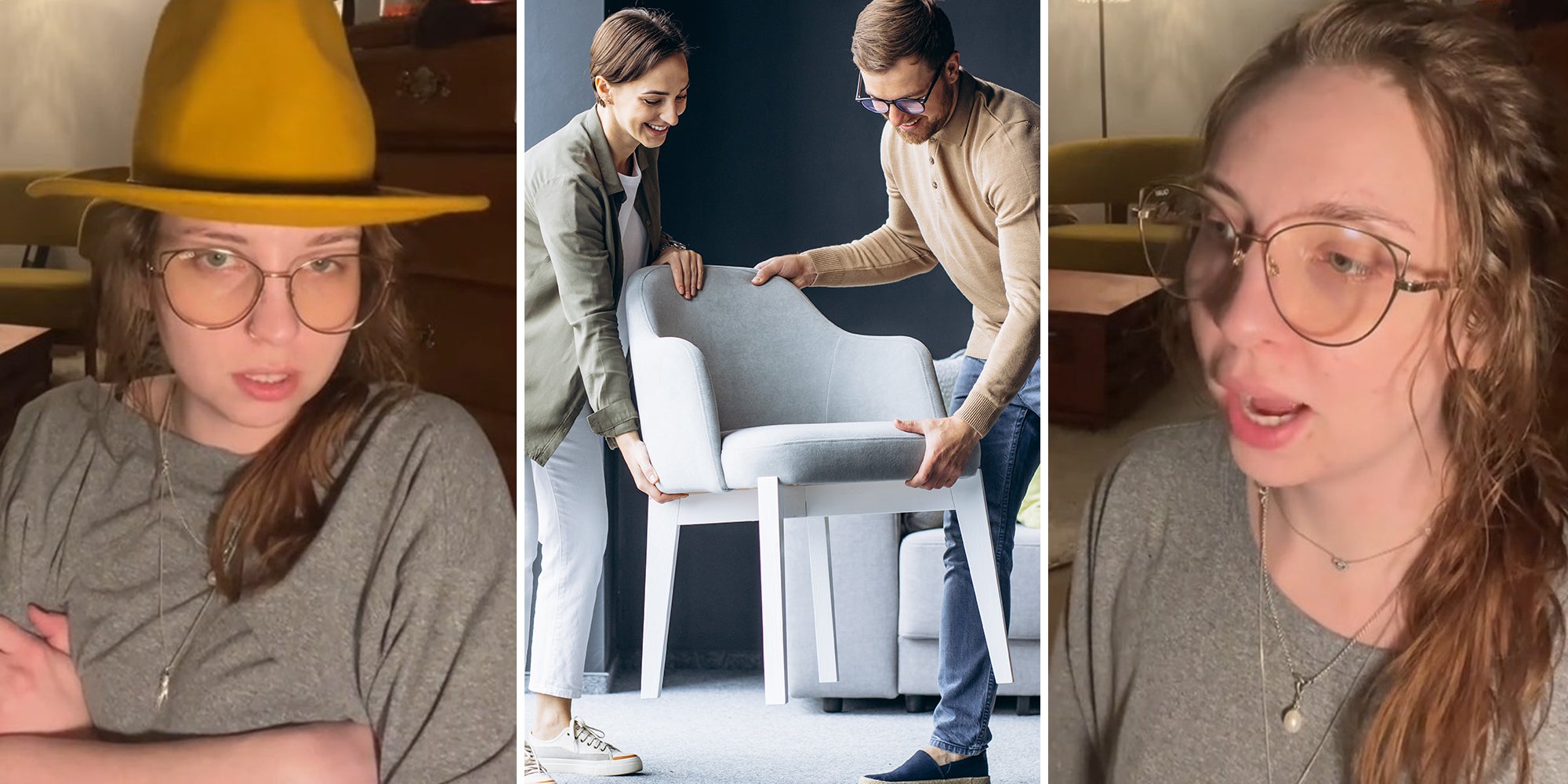 2 furniture store customers argue over who gets to buy this chair