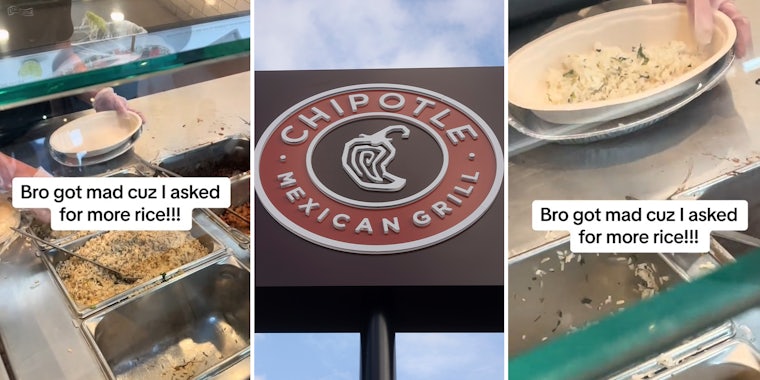 Chipotle worker gets 'mad' when customer asks for more rice