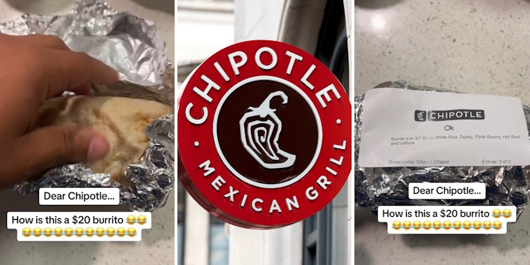 Chipotle customer orders double meat steak burrito. He can’t believe what he received