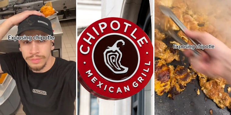 Chipotle worker exposes which meat is fresh and which meat comes in a bag