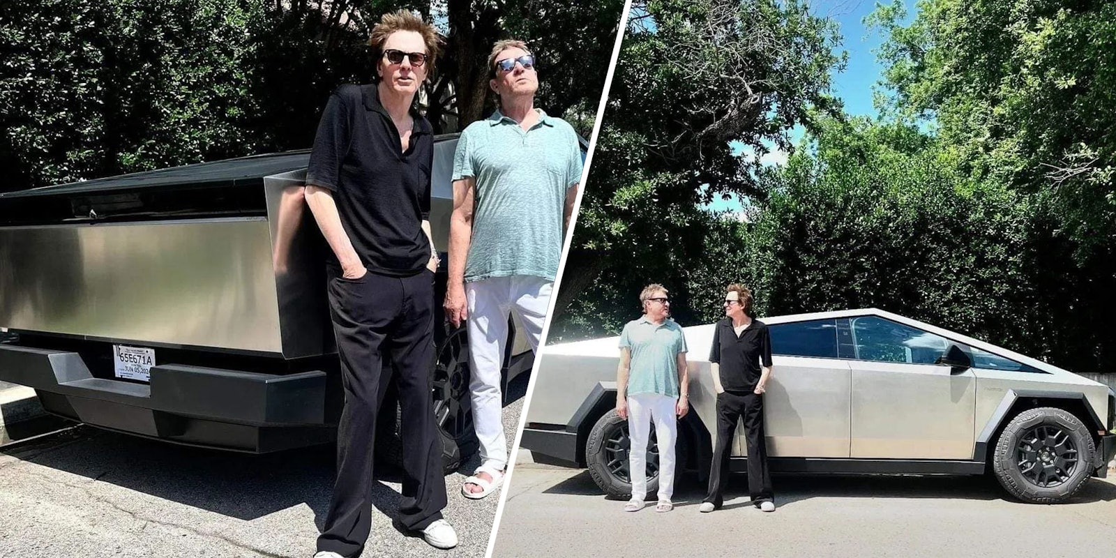Duran Duran poses with Tesla (two split)