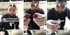 man picking moldy fruit from containers with gloves caption 