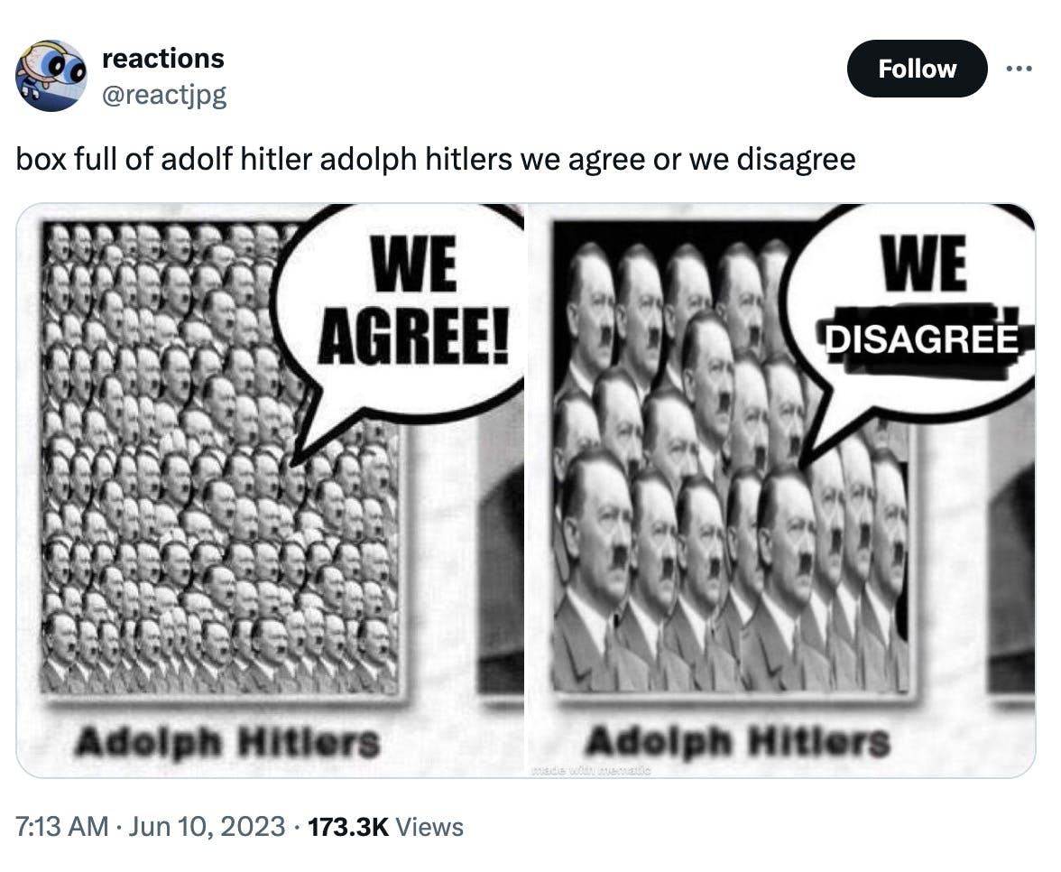 Adolph Hitlers we agree