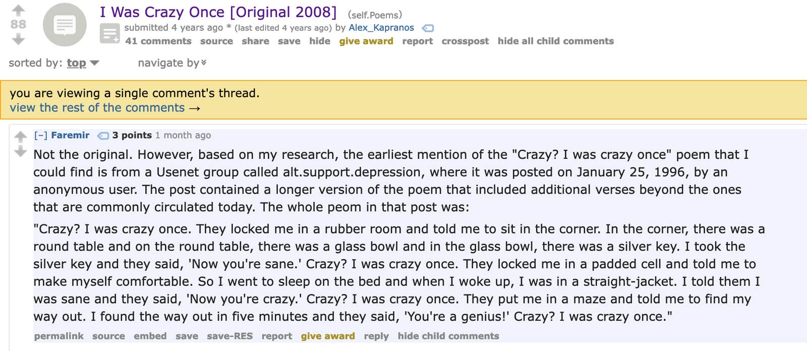  crazy i was crazy once meme history