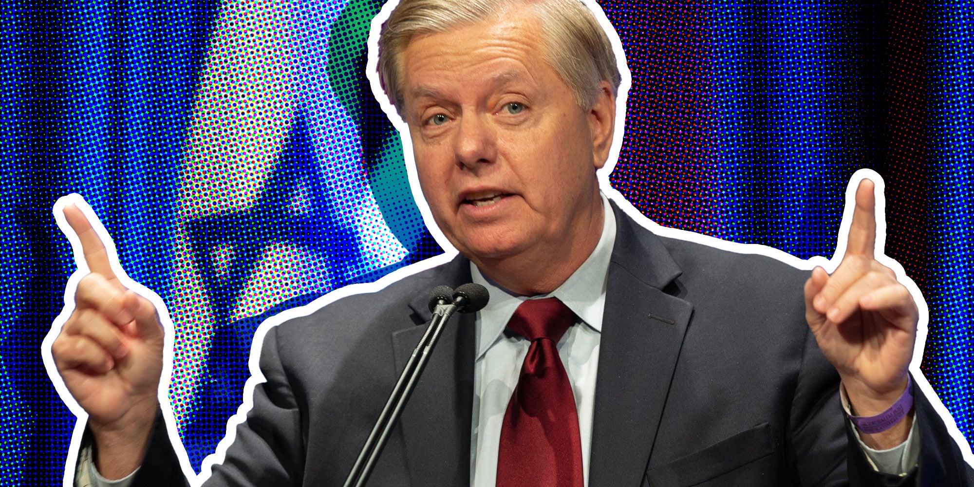 Lindsay Graham in front of israeli flag