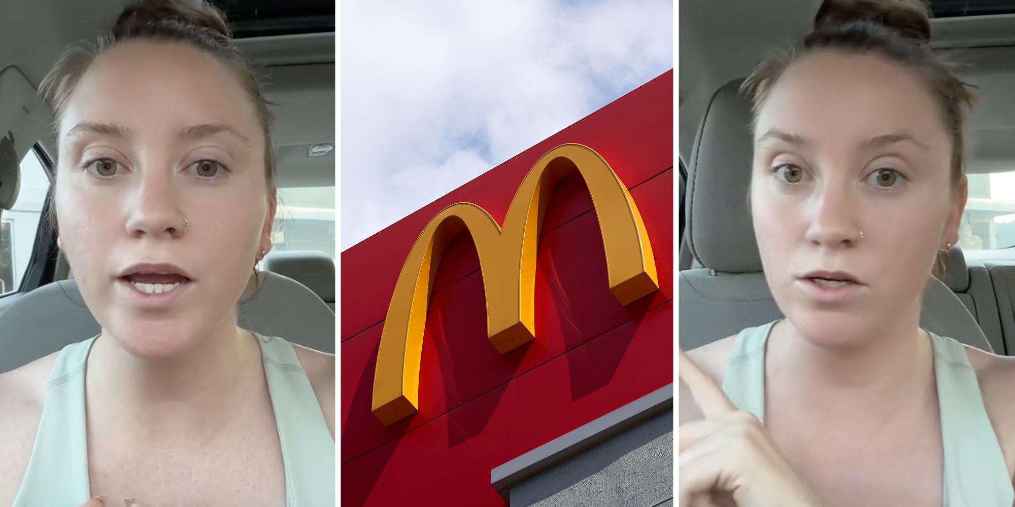 Woman talking(l+r), McDonalds(c)