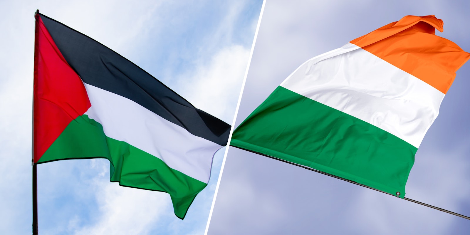 Palestine flag(l), Irish Flag(r)