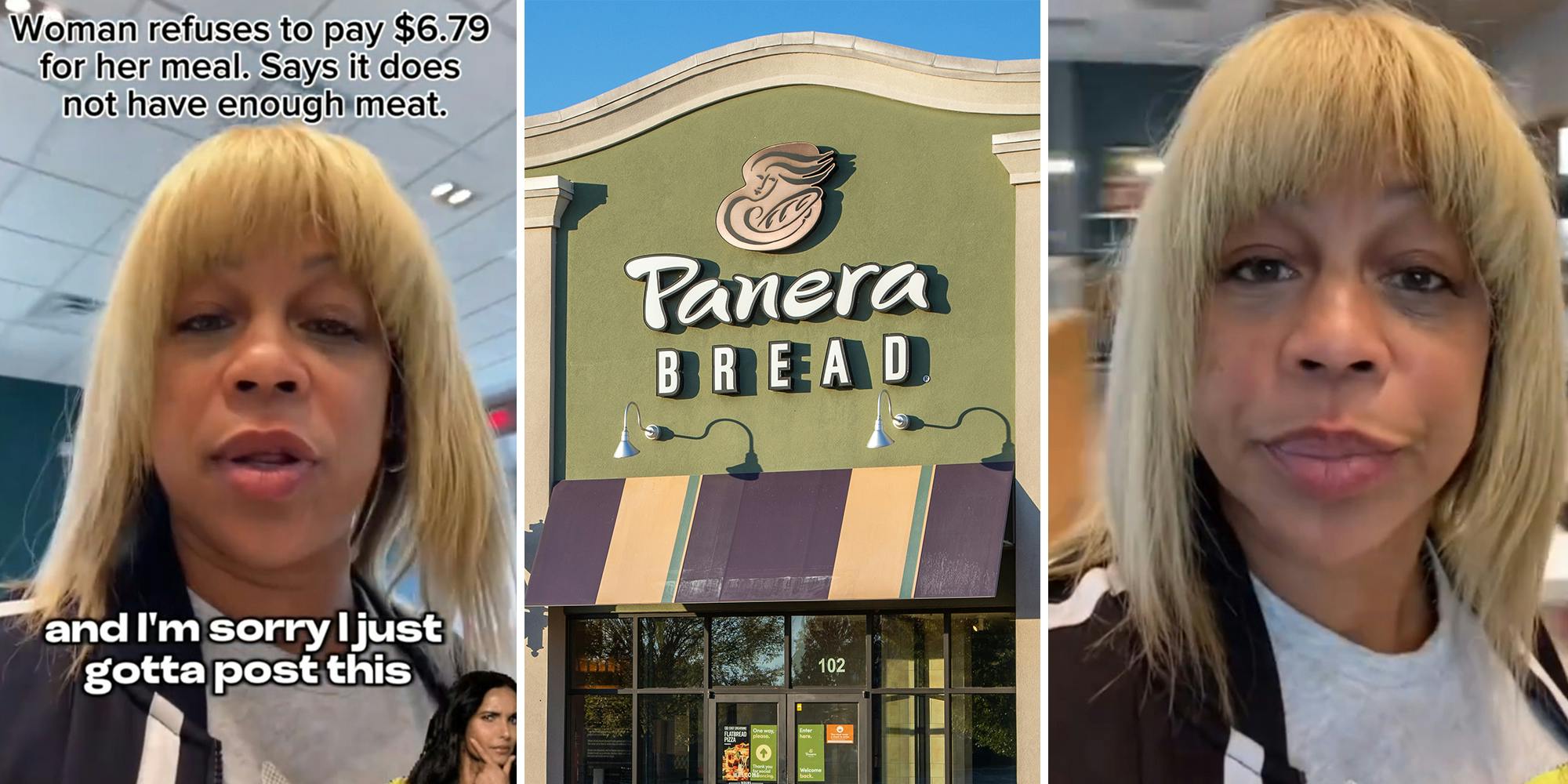 ‘What am I paying $7 for? The bread?’: Woman gets refund on Panera sandwich after opening it up and seeing how much meat is inside