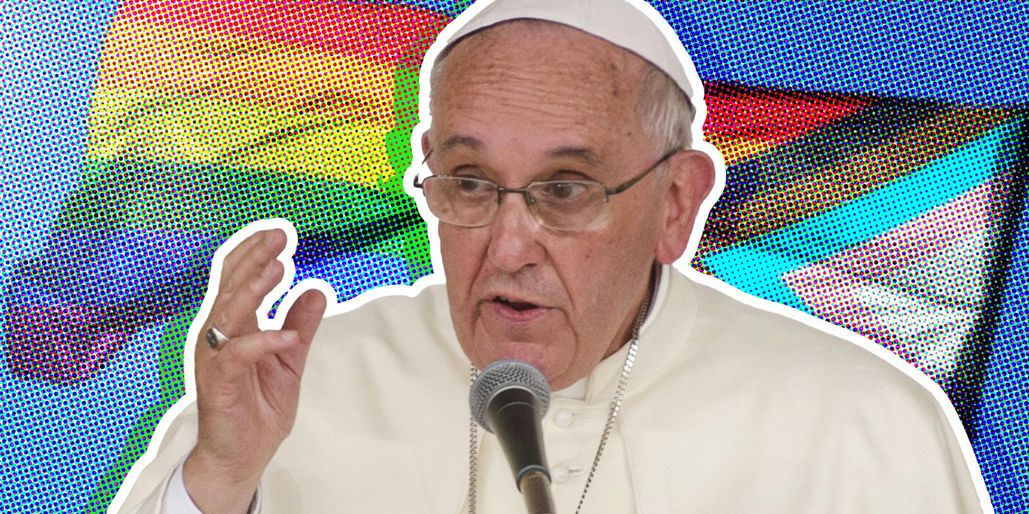 Pope over LGBTQ flag