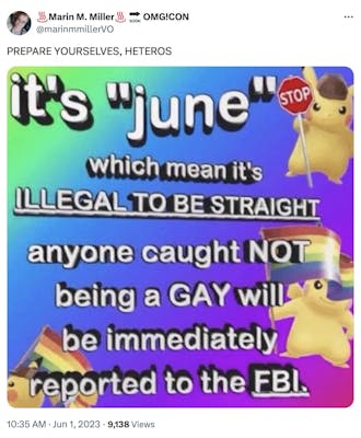 pride month memes: illegal to be straight