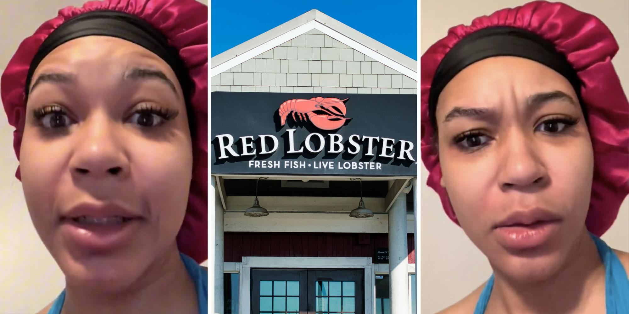 Woman talking(l+r), Red Lobster(c)