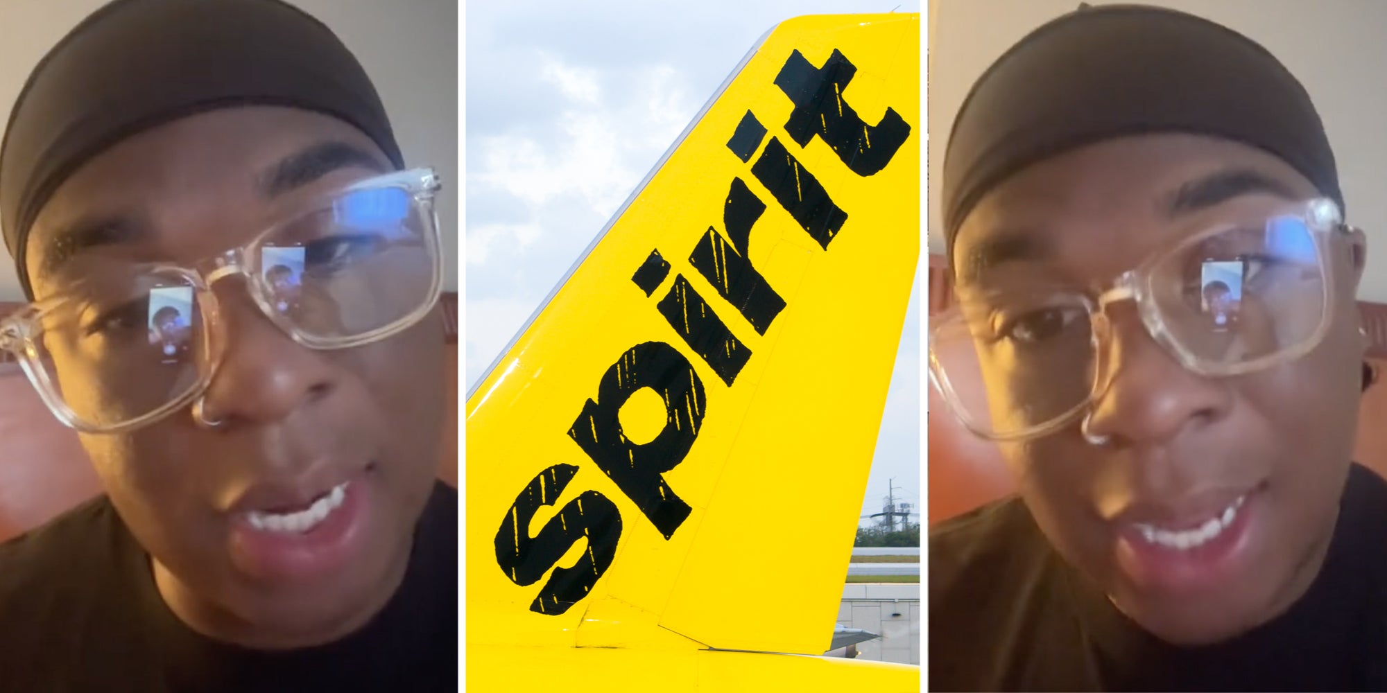Man talking(l+r), Spirit Airlines(c)