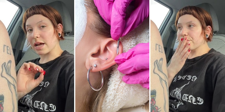 Customer orders a 'stacked lobe.' Piercer warns it means something else