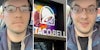 Man talking(l+r), Taco Bell(c)