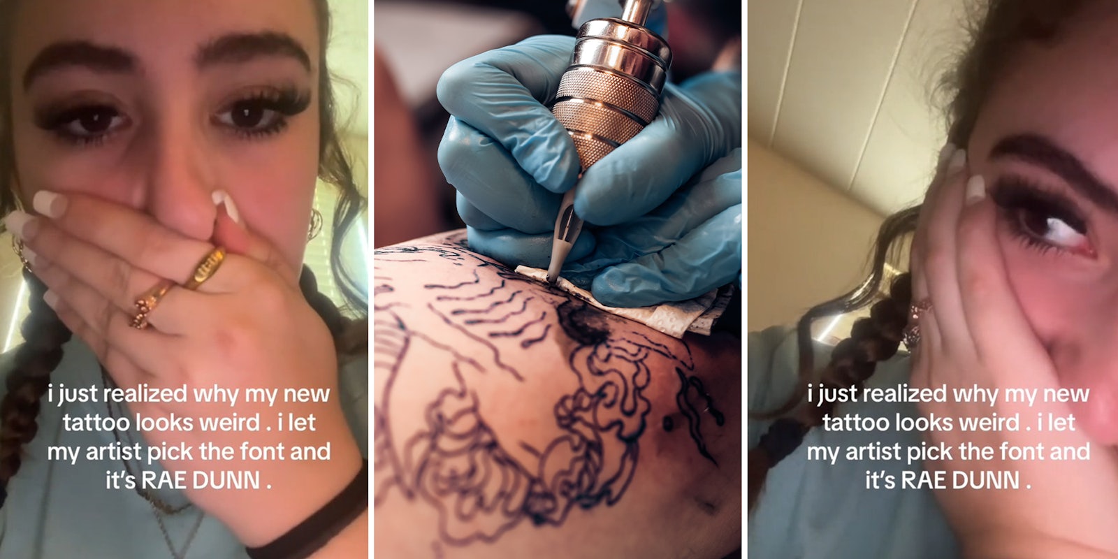 Woman gets tattoo and lets artist pick the font