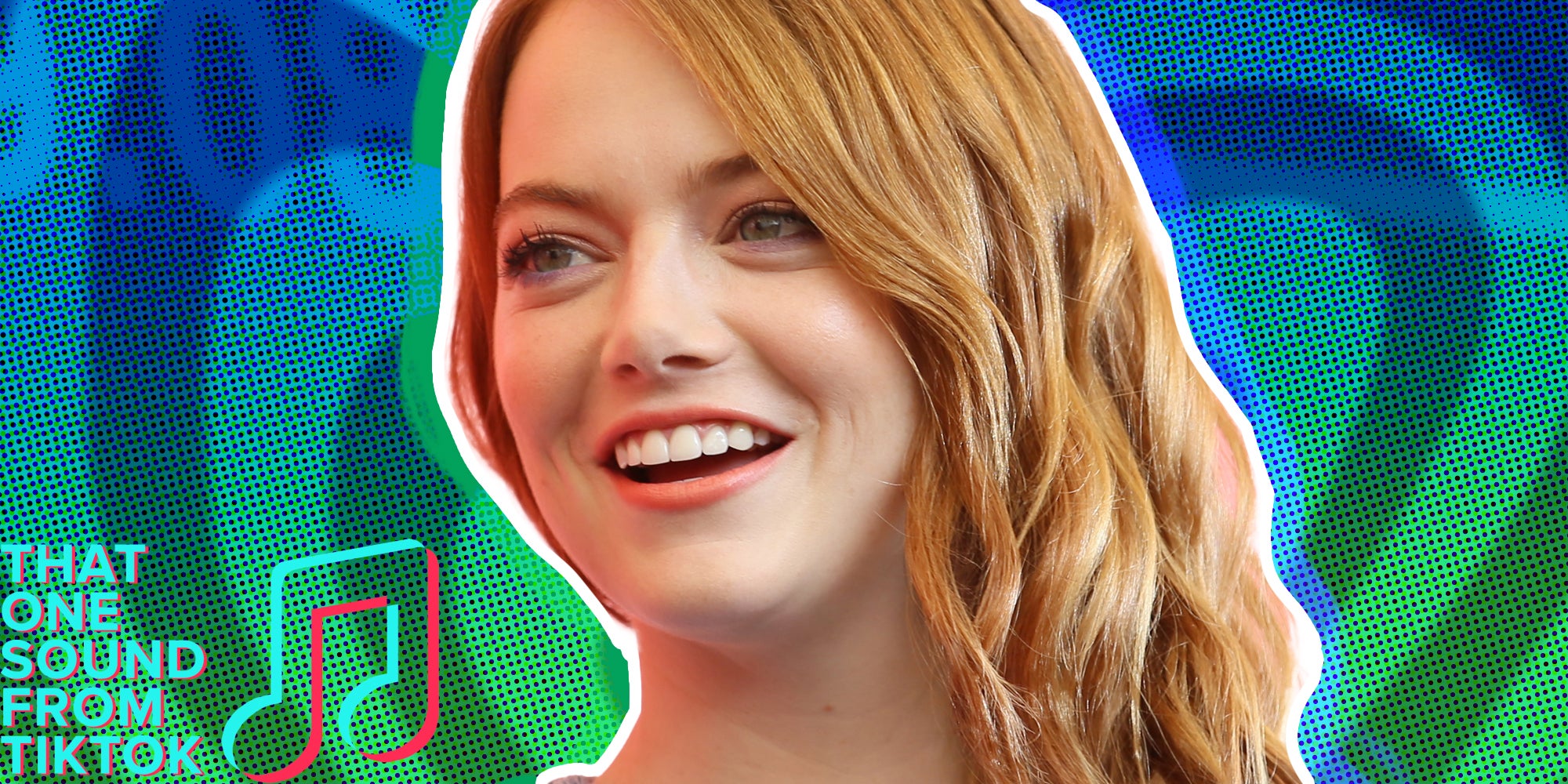 Emma stone with abstract background