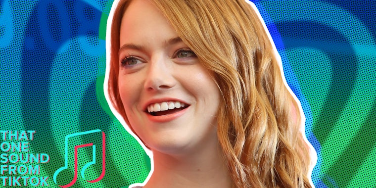Emma stone with abstract background