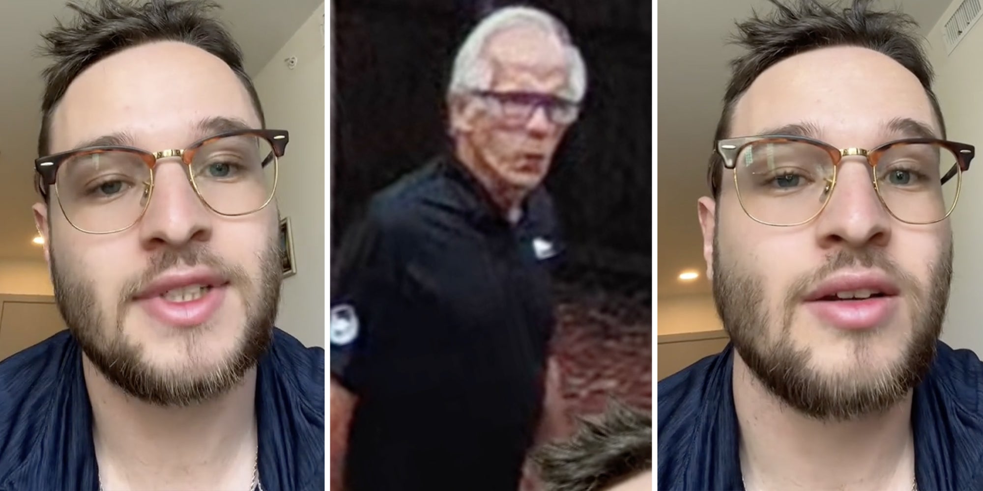 Man talking(l+r), Man from footage(c)