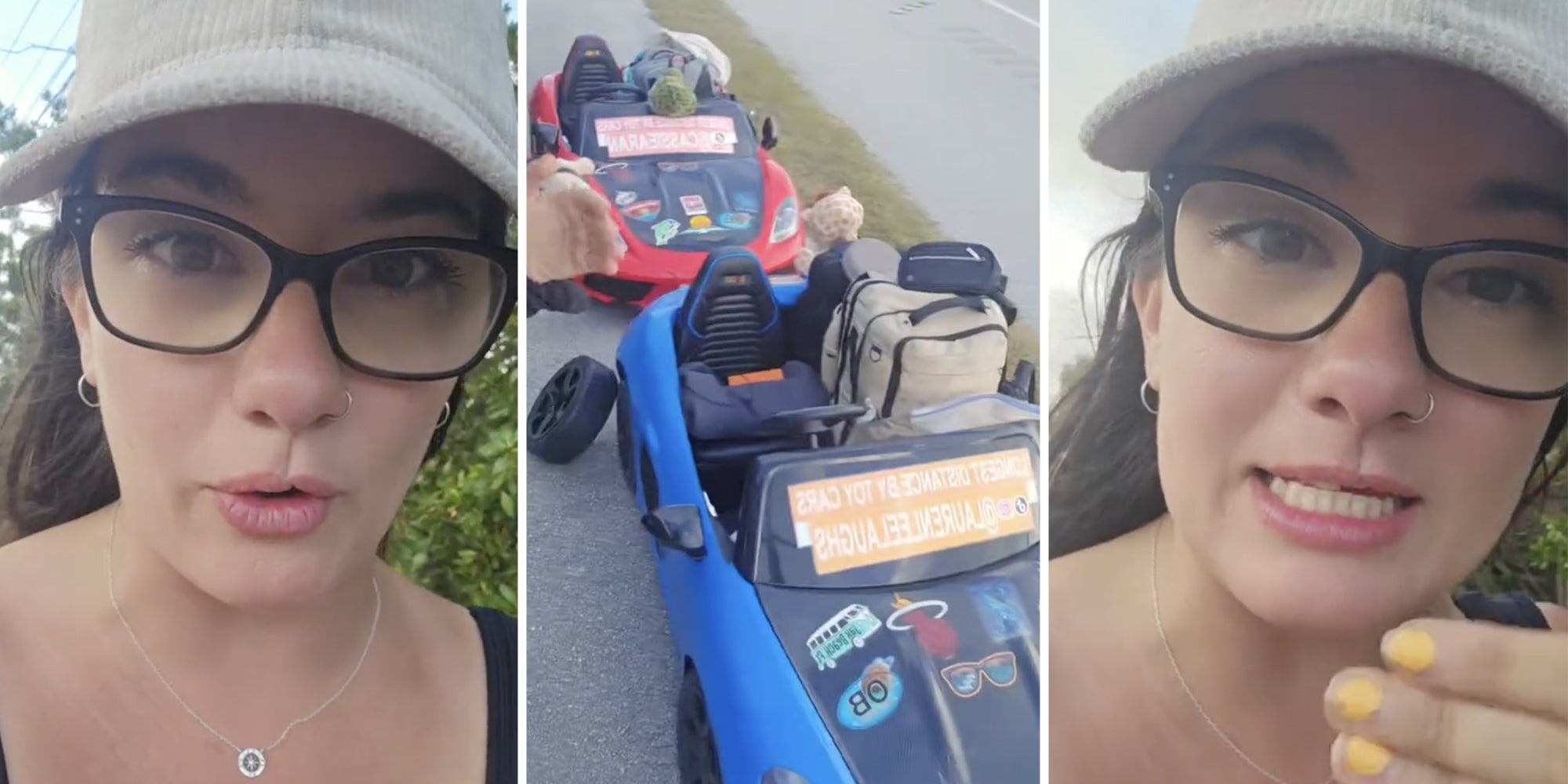 Woman talking(l+r), Toy cars(c)