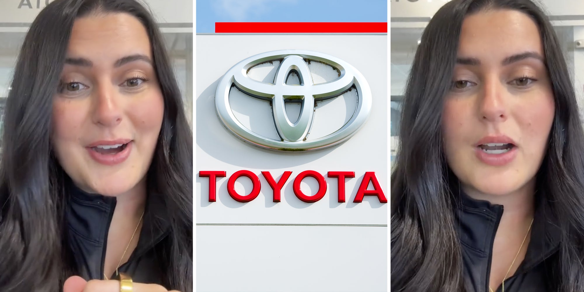 Woman talking(l+r), Toyota(c)