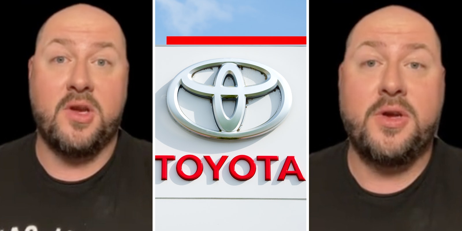 Man talking(l+r), Toyota(c)