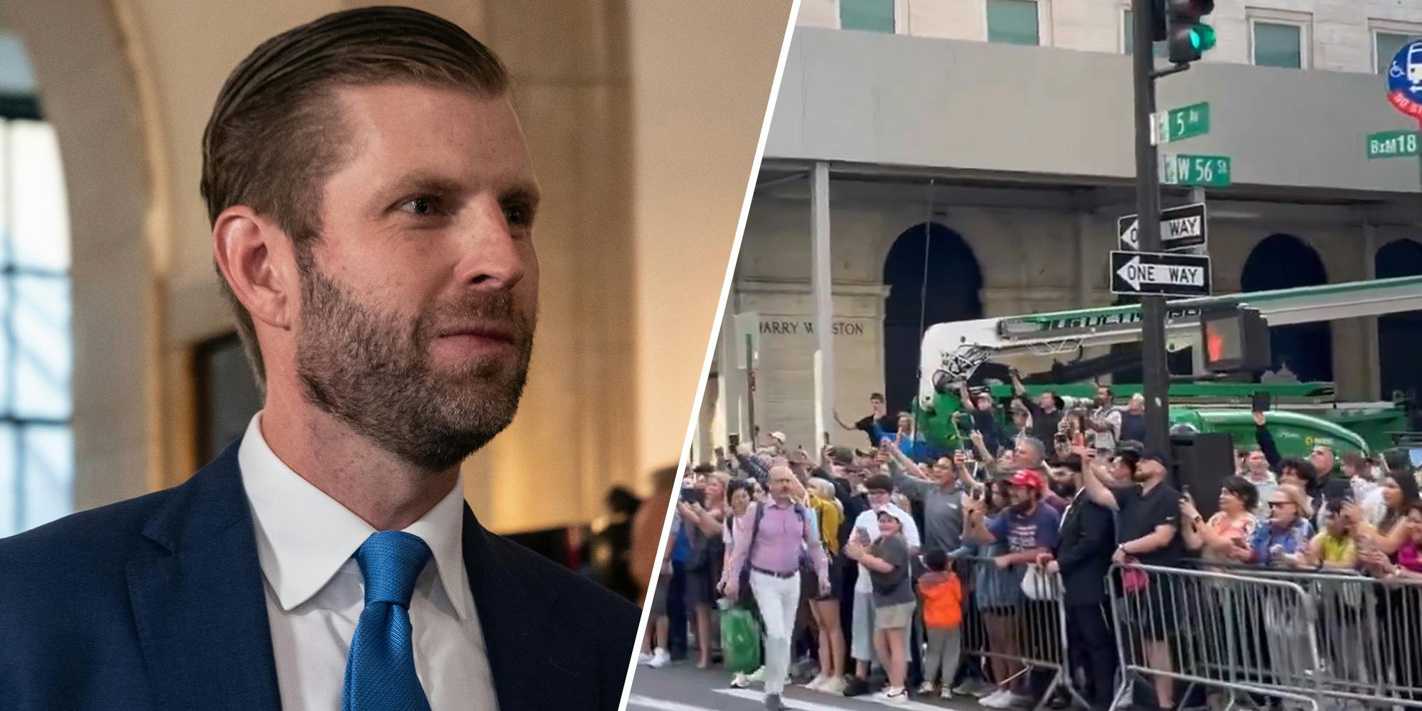 Eric Trump's video of 'unbelievable love' shown to Trump in NYC stirs drama