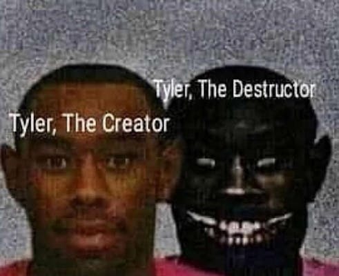 tyler, the creator and tyler, the destructor mugshot meme